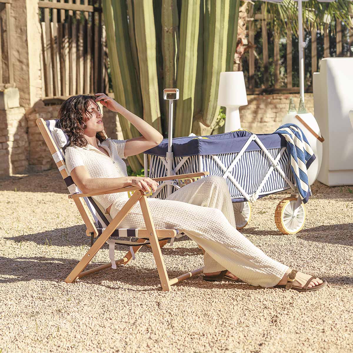 CHAISE PLIANTE À RAYURES - AIGUABLAVA - Image 5