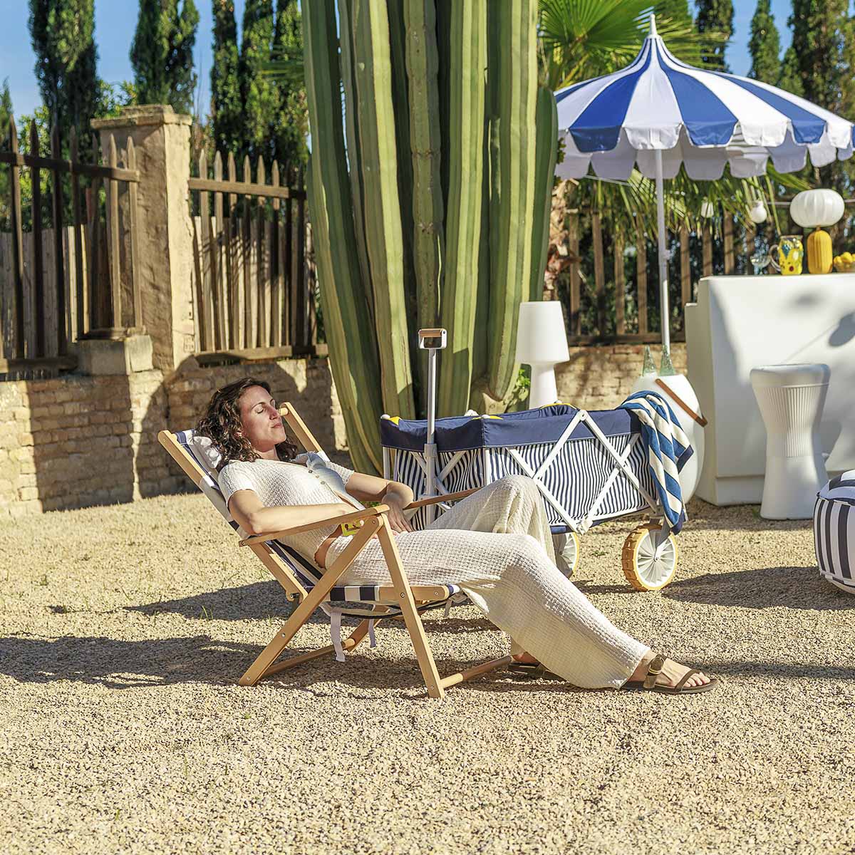 CHAISE PLIANTE À RAYURES - AIGUABLAVA - Image 6