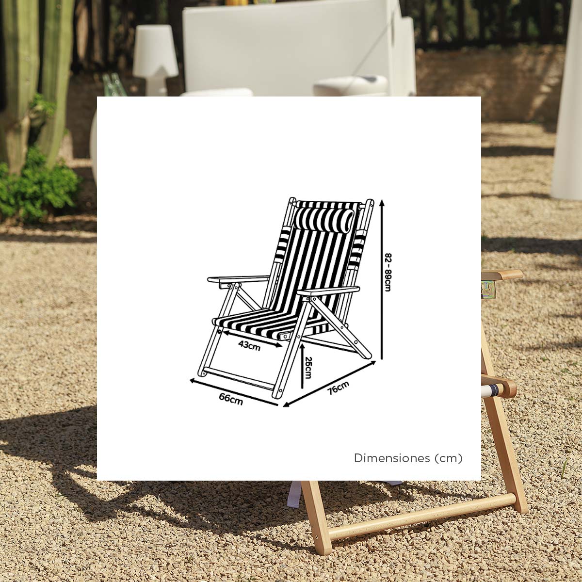 CHAISE PLIANTE À RAYURES - AIGUABLAVA - Image 9