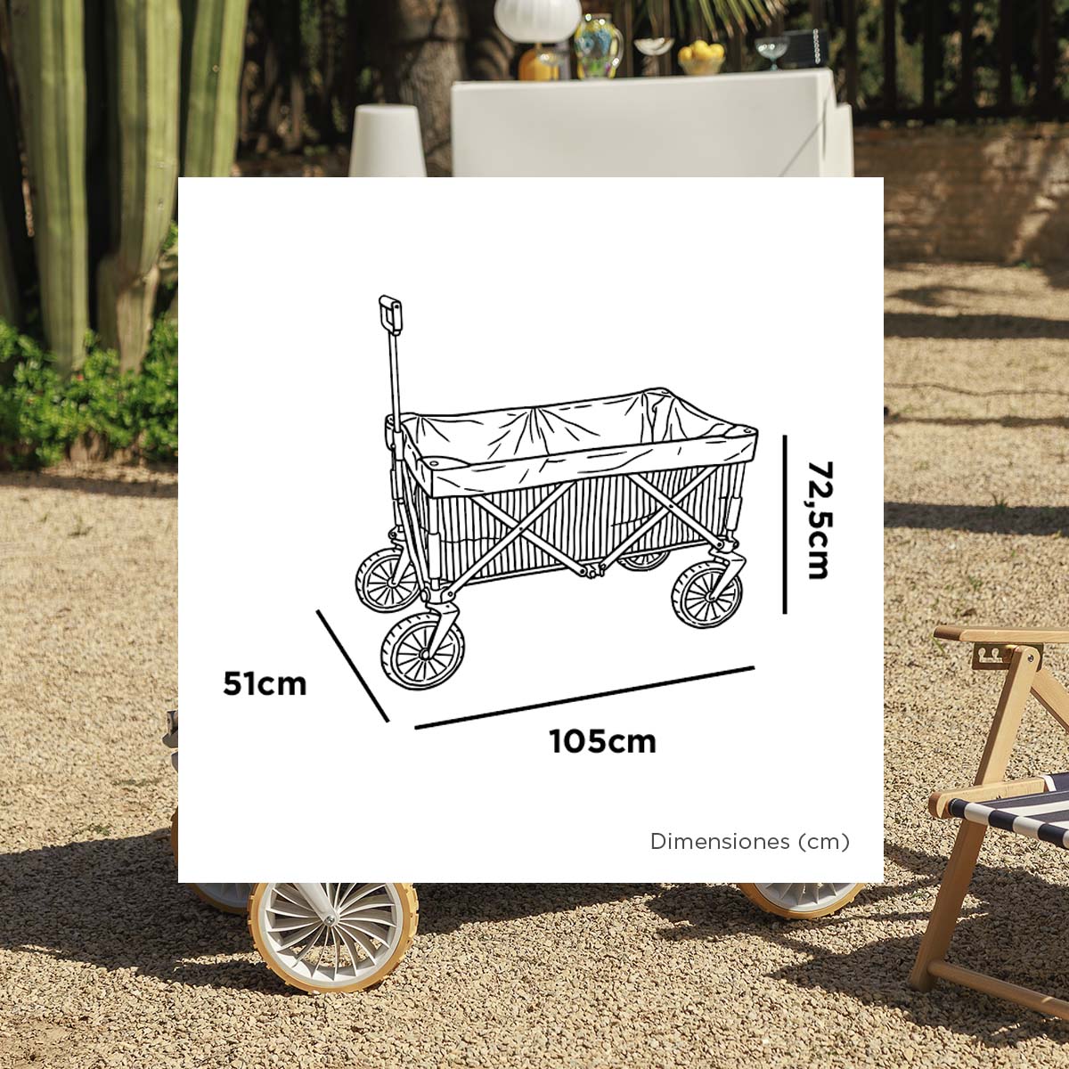 Chariot pliable polyvalent pour la plage, le camping et le jardin BAIA BLU - Image 8