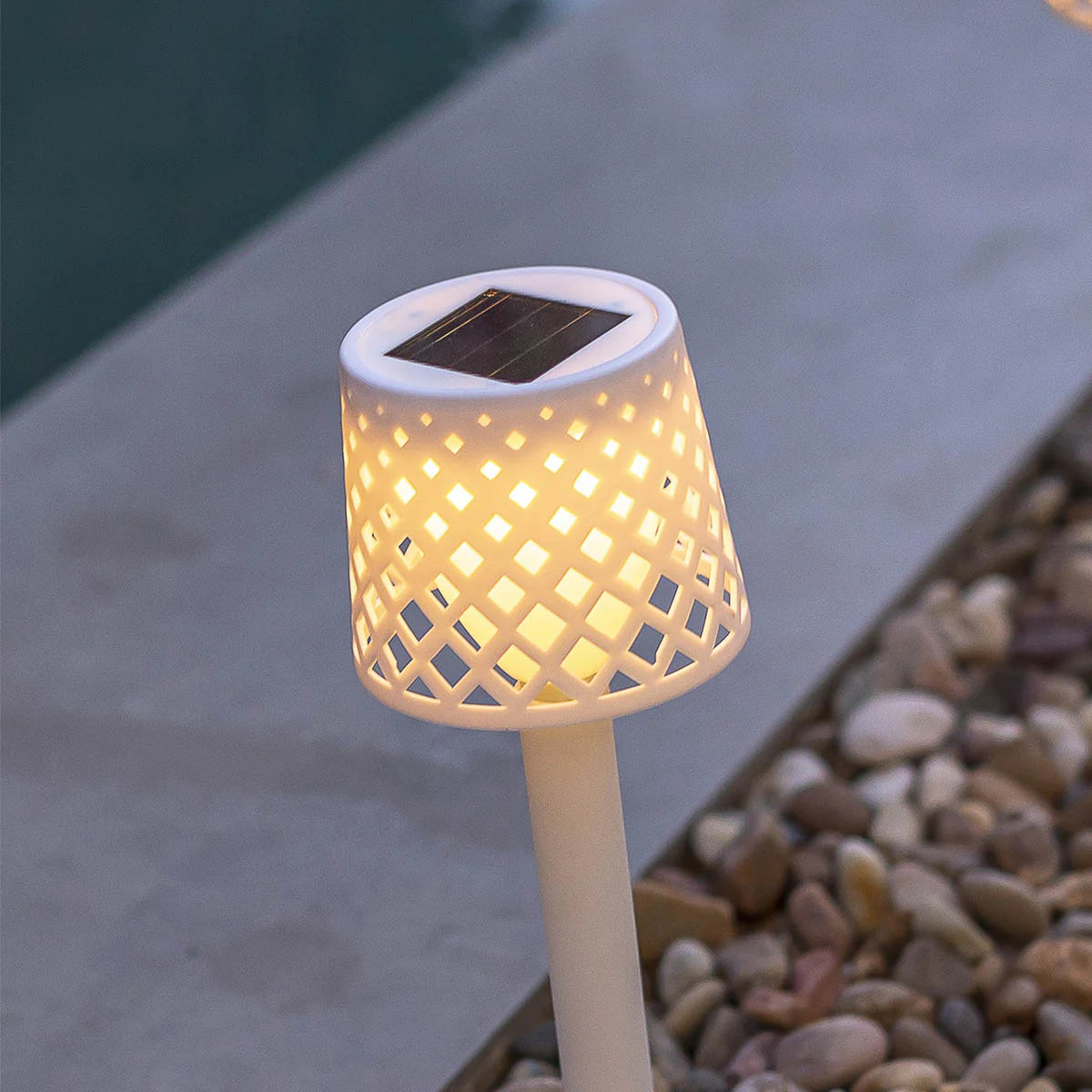 GRETITA pique solaire de jardin (4 pcs) - Couleur Blanc - Image 3