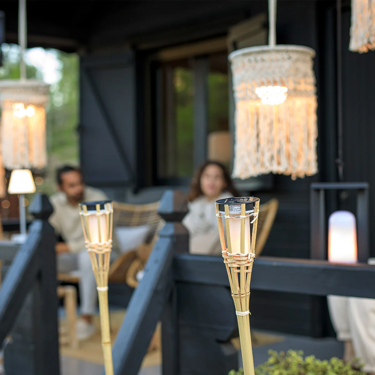 HIAMA pique de jardin solaire avec lumière à effet flamme(24 pièces) - Image 2