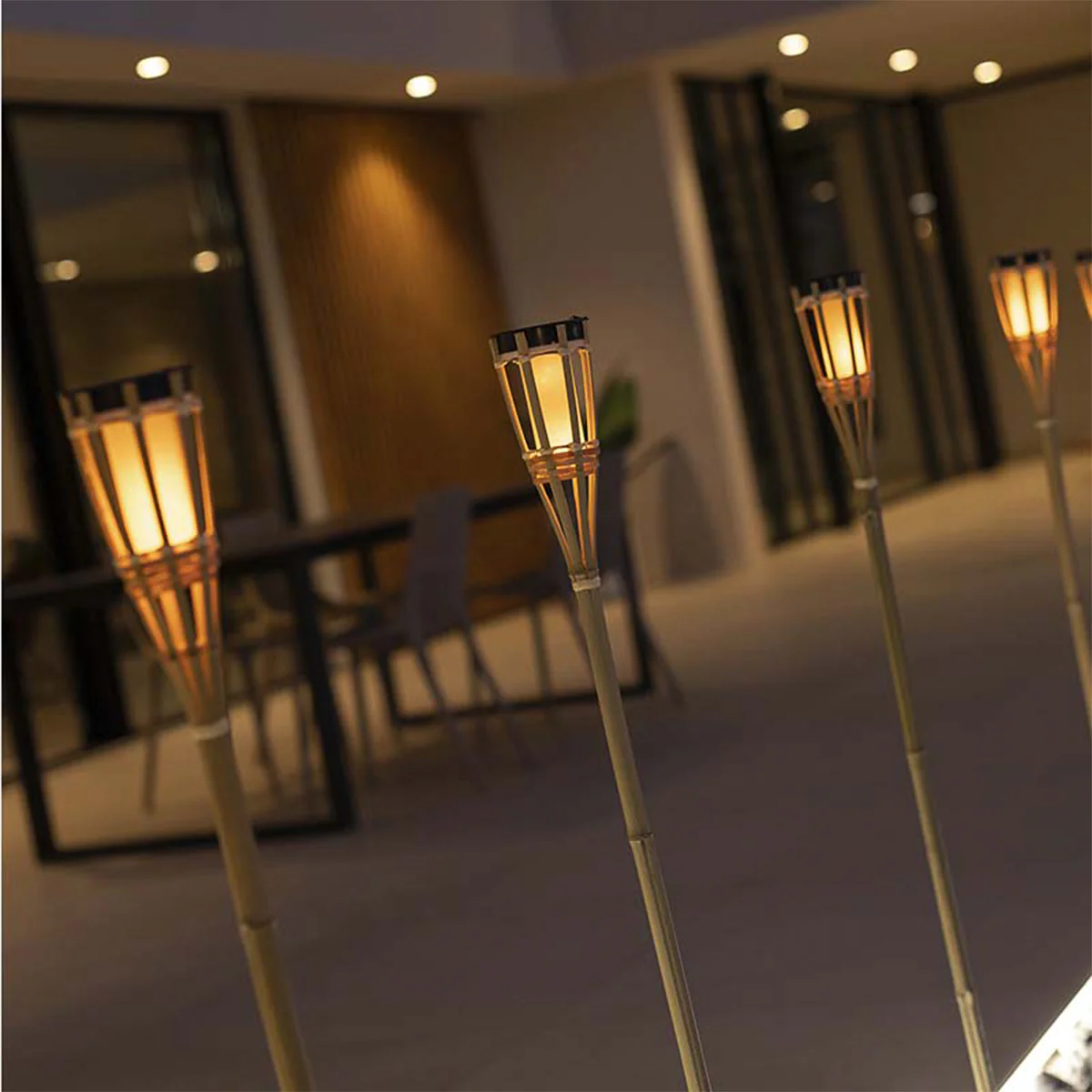 HIAMA pique de jardin solaire avec lumière à effet flamme(24 pièces) - Image 4