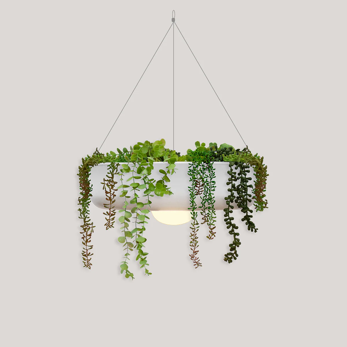 Jardinière ronde suspendue avec éclairage sans fil ELBA 39 - Image 4