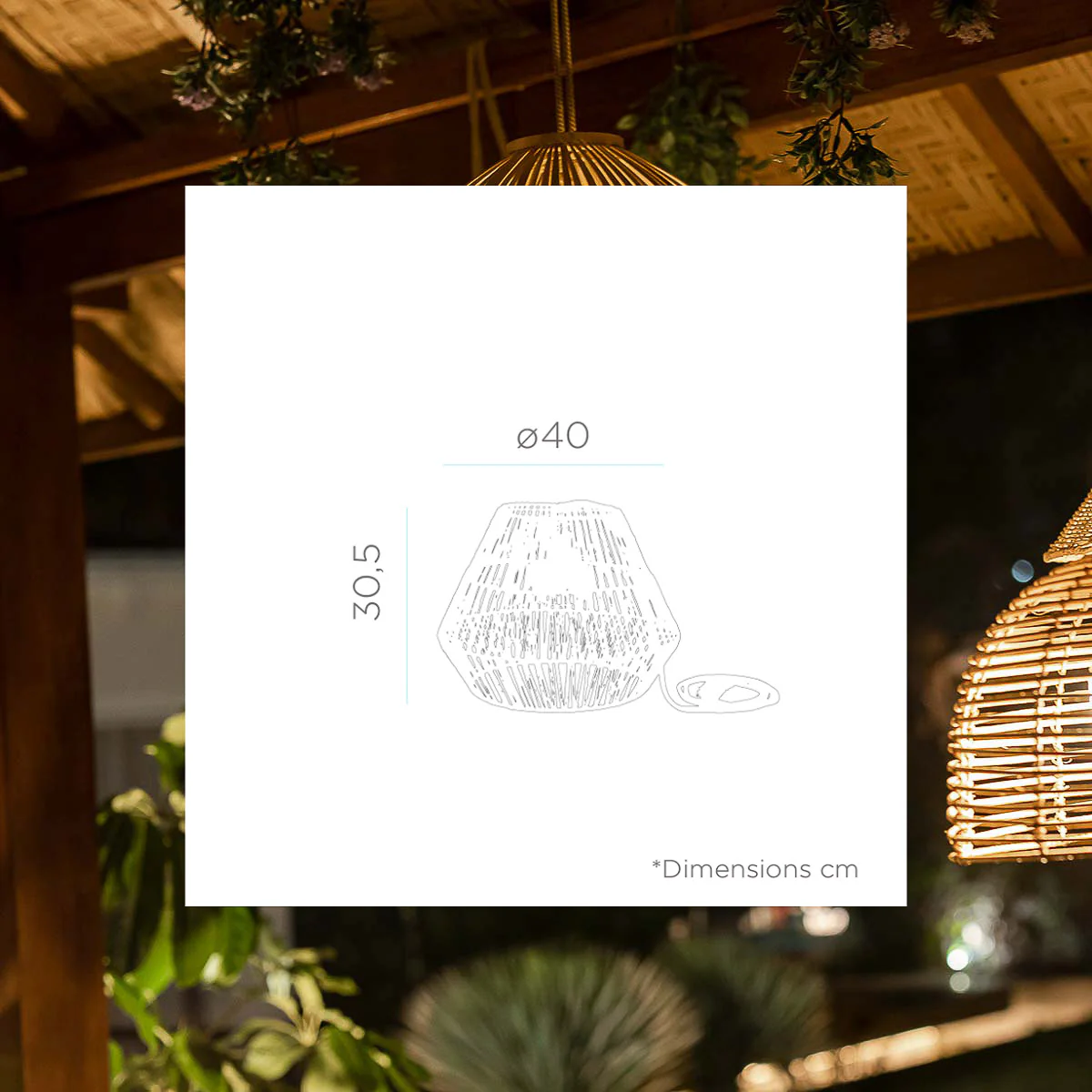 LAMPE SUSPENSION SANS FIL SISINE HANG NATURE - Image 5