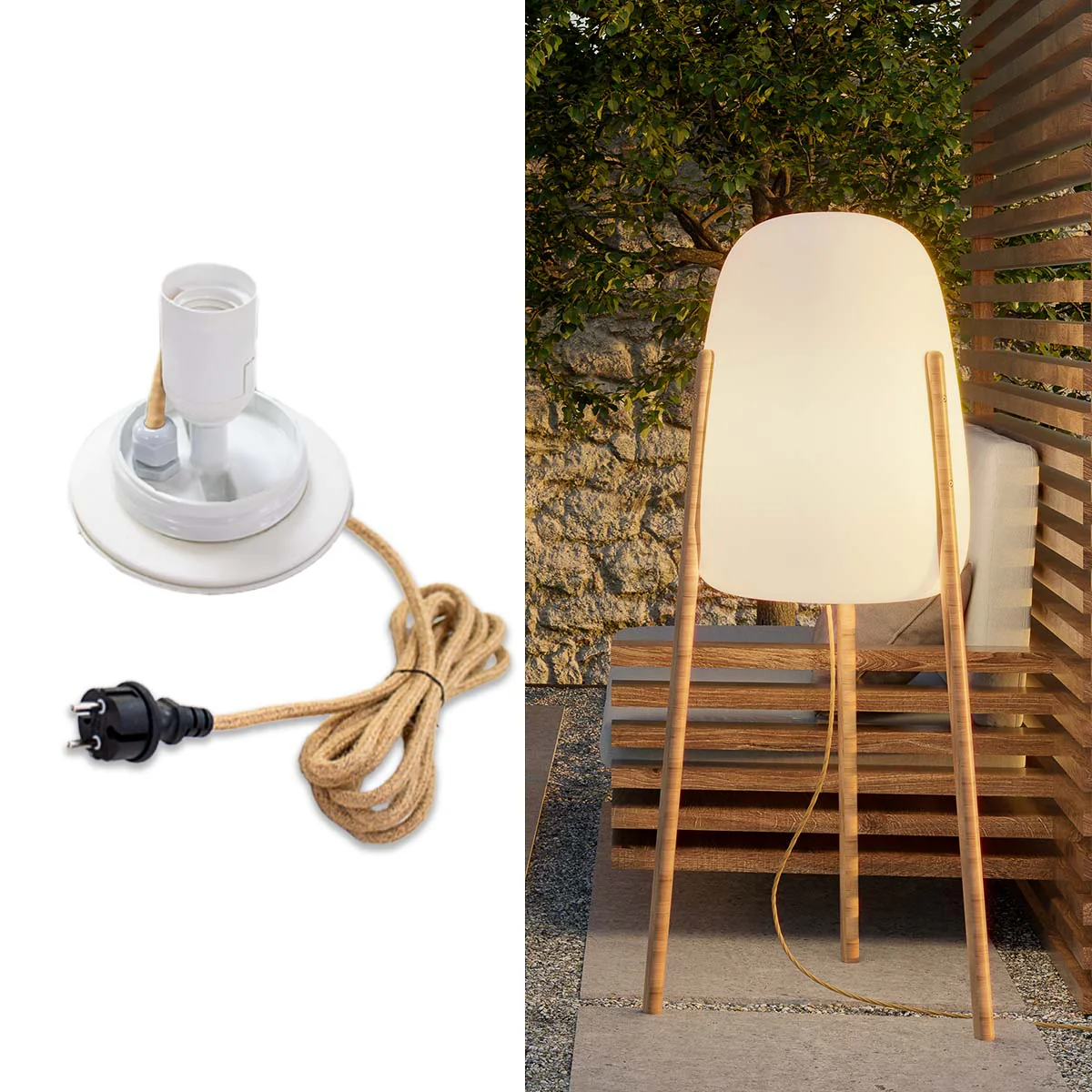 MODULE ÉLECTRIQUE "AMPOULE CÂBLE" AVEC CÂBLE JUTE