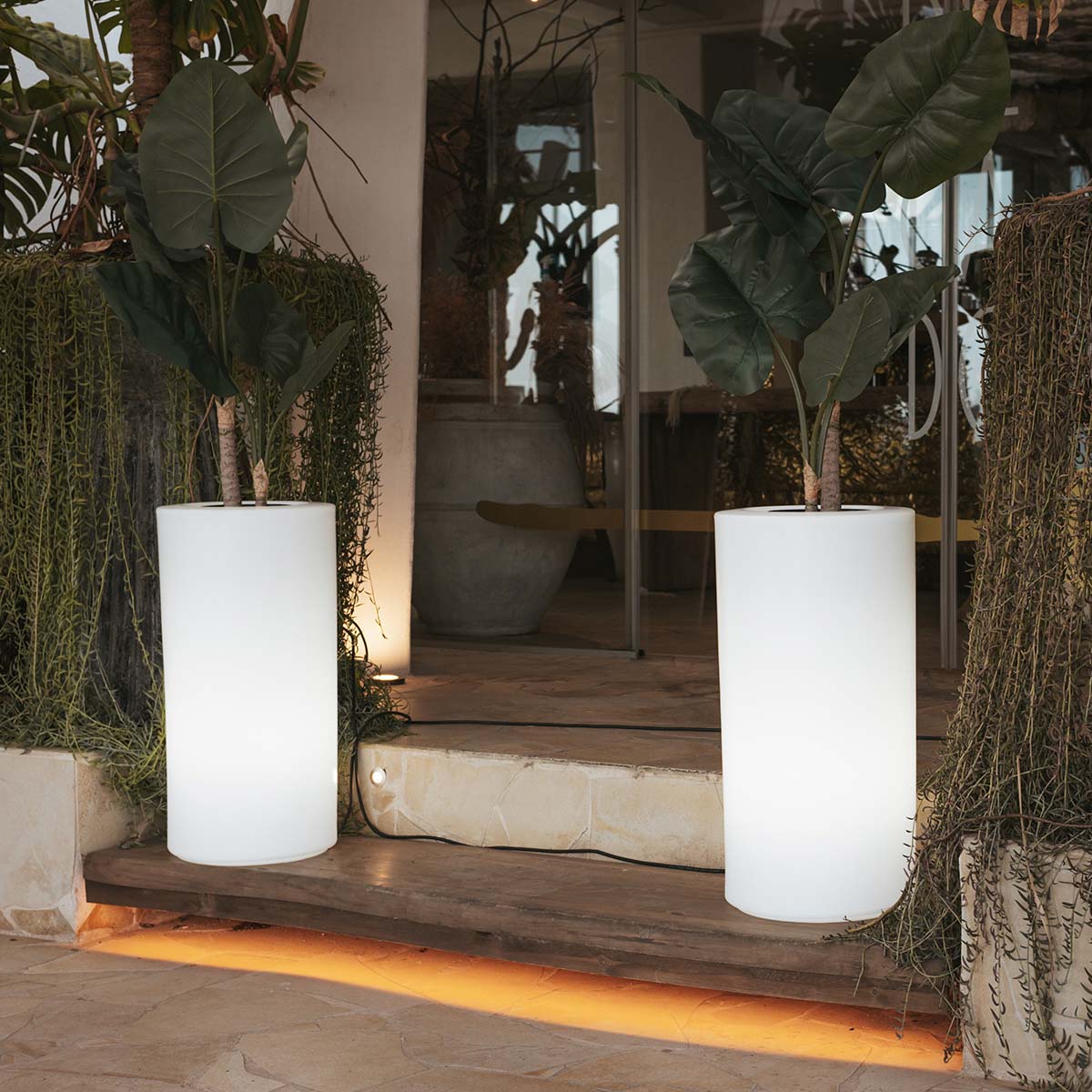 POT DE FLEURS PALMA 70 AVEC LUMIÈRE