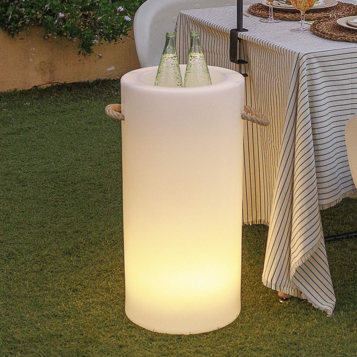 SEAU À BOUTEILLE PALMA AVEC LUMIÈRE