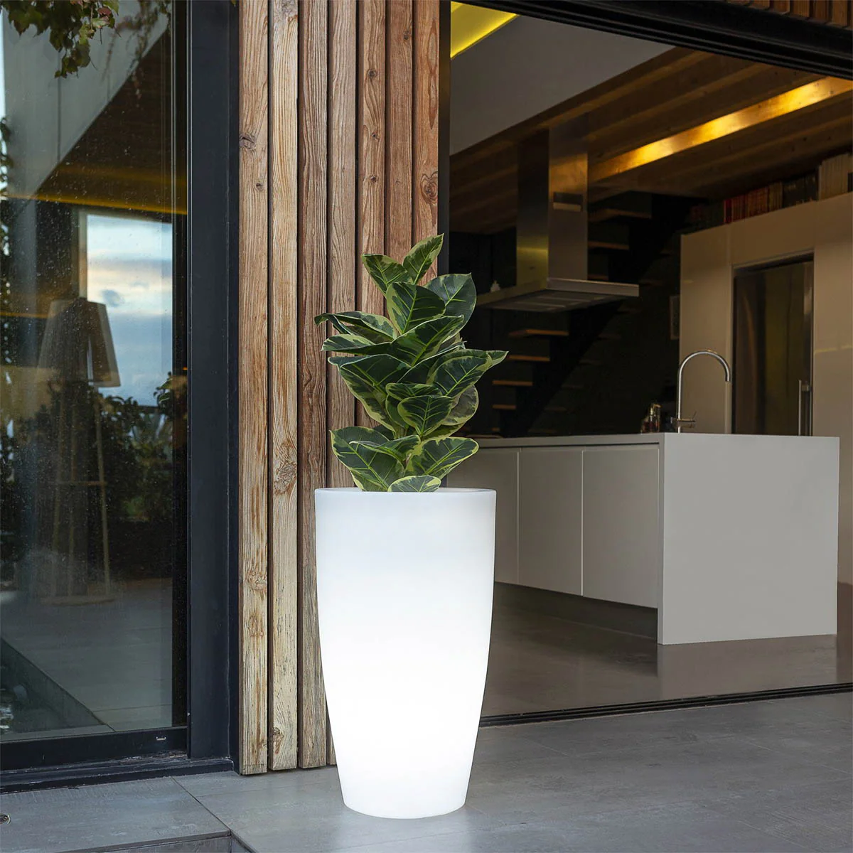 POT BAMBU 70 AVEC LUMIÈRE