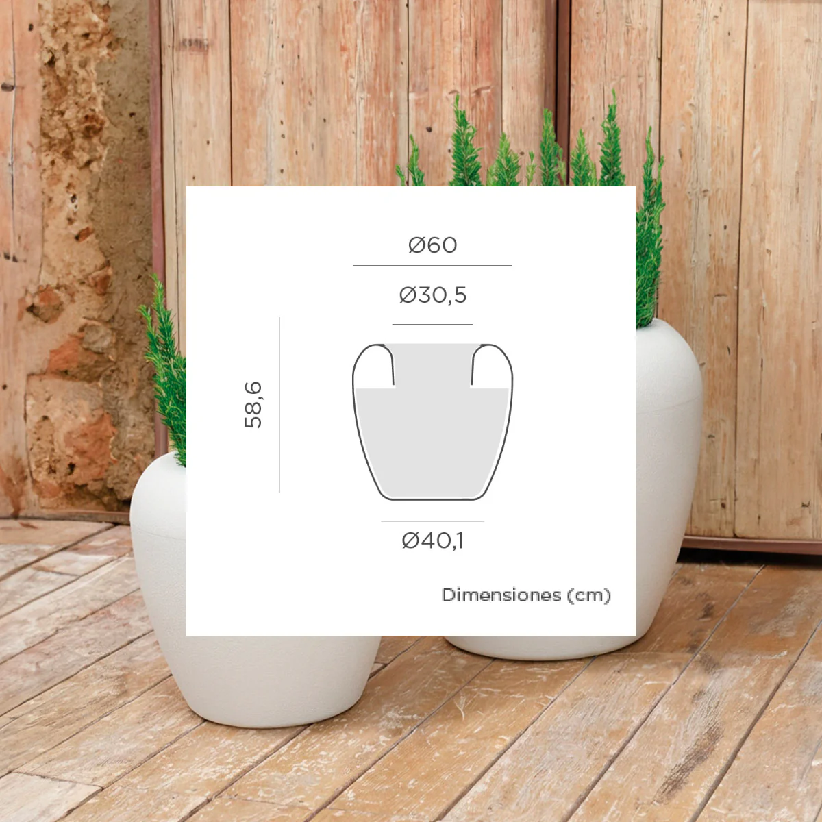POT DE FLEURS ROND ARECA 80 - Image 8