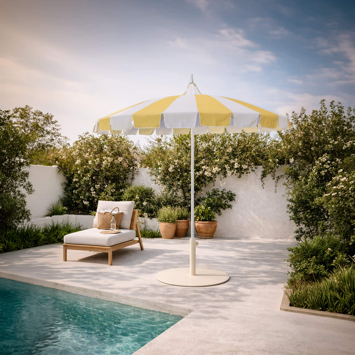 Socle rond en acier pour parasol extérieur MACARELLA